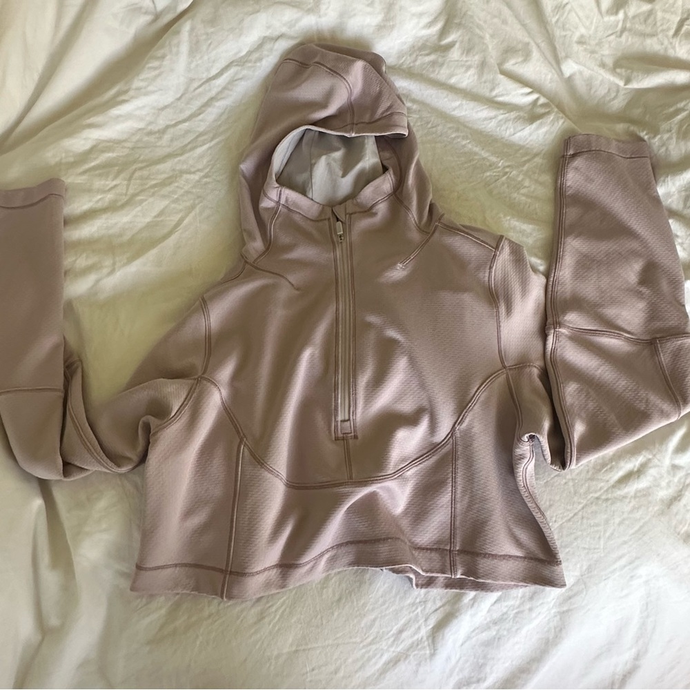 lululemon athletica Light Pink Crop Top Hoodie